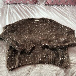 Elan Brown Speckled Crewneck Sweater